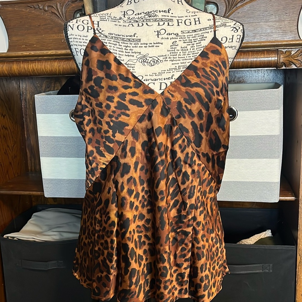 A New Day Leopard Print Flowy Loose Tank Top Women's Size extra large, XL